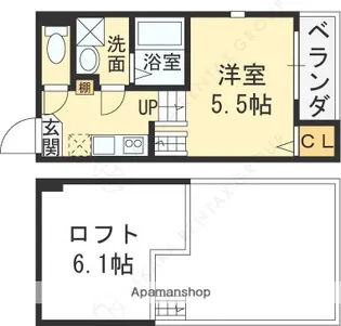 リバーサイドテラス中宮【1階】の間取り