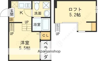 ハーモニーテラス今市Ⅱ【102号室】の間取り