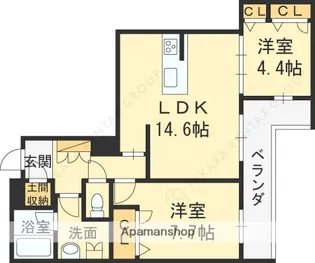 シャーメゾン花水木【203号室】の間取り