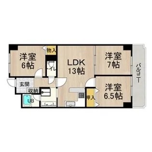 ロイヤルコート生江【6階】の間取り