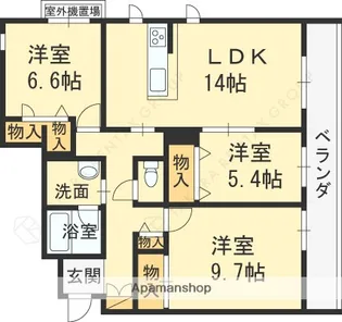 シャーメゾンアーモンド【106号室】の間取り