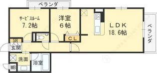 インペリアル大宮【1階】の間取り