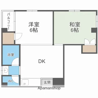 ボンジュール磯路【5階】の間取り