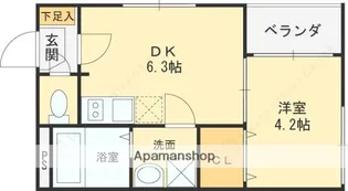 ハーモニーテラス新森Ⅱ【0101号室】の間取り