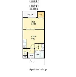 COURTYARD SHIMBASHI【3階】の間取り