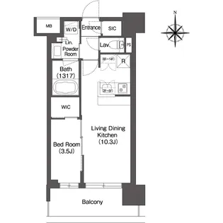 コンフォリア新大阪宮原Q【0703号室】の間取り