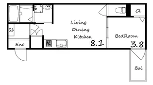 F ASECIA BEID【103号室号室】の間取り
