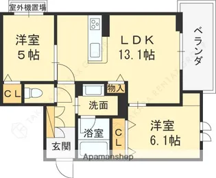 シャーメゾン アヴァンス【1階】の間取り