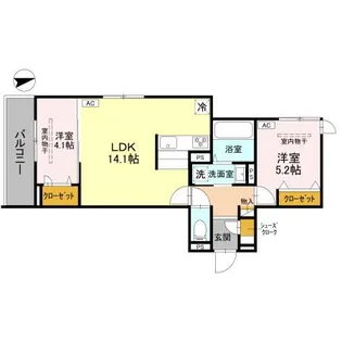 D-residence東五百住町【3階】の間取り