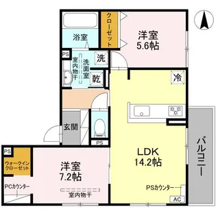 D-residence高槻市下田部B【3階】の間取り