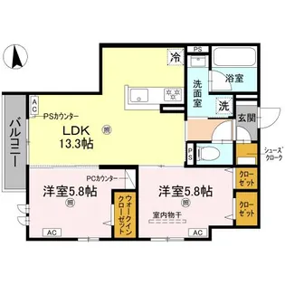 クラシスト高殿【2階】の間取り