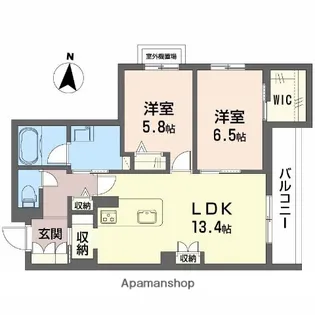 シャーメゾン レソール【1階】の間取り