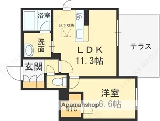 1LDKの間取り画像