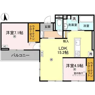 (仮称)D-ROOM橋波東之町 東棟【3階】の間取り