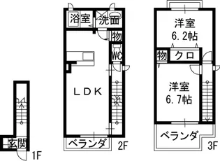 カーサ・コスモス【205号室】の間取り