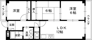 シャトレ鳴尾【4階】の間取り