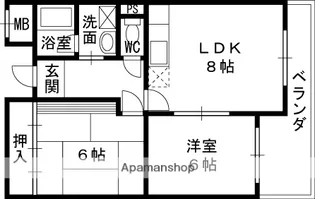 平安ハイツ【4階】の間取り
