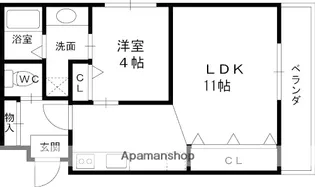 アンソレイエ古川橋【504号室】の間取り