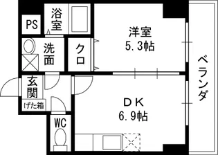 グランビア河原【1階】の間取り