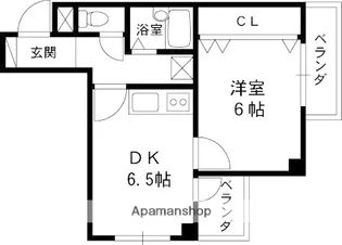 ハイツ中道【102号室】の間取り