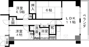 ファミ−ユ菊水【1階】の間取り