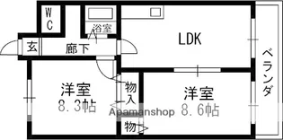 ユートピア中野Ⅱ【403号室】の間取り