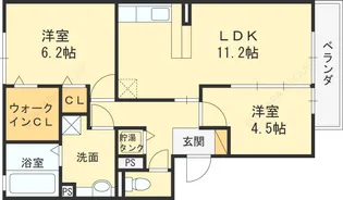 ビュー大久保【1階】の間取り