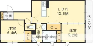 BELLE SHAMAISON【2階】の間取り