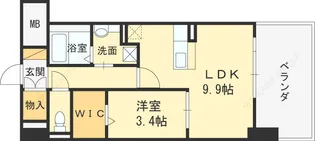 1LDKの間取り画像