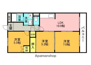 ディアコート昴【6階】の間取り
