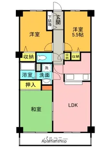 パレ東中振【3階】の間取り