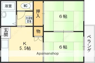 山本ハイツK&T【2階】の間取り