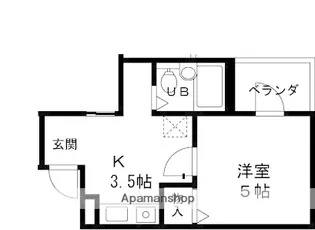 ミングルAP、星ヶ丘2番館【1階】の間取り