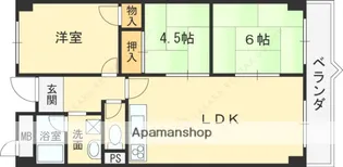 ソシアハイツOKUDA【4階】の間取り