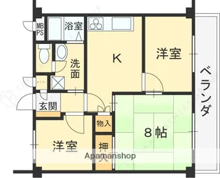 枚方日光ハイツ【4階】の間取り