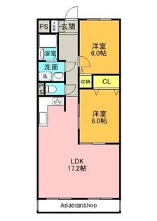 メルベーユ桜丘【207号室】の間取り
