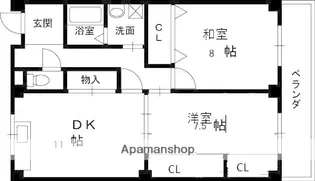 北川ハイツ【2階】の間取り
