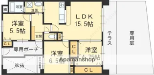 ダイアパレス枚方山田池公園【1階】の間取り