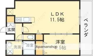 1LDKの間取り画像