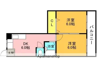 シャンテー御殿山【906号室】の間取り
