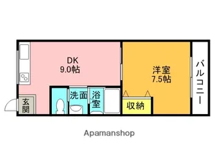 シャンテー御殿山【907号室】の間取り