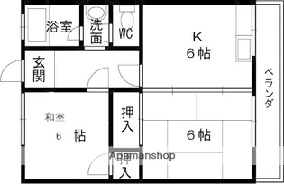 印田町大森文化B【23号室】の間取り