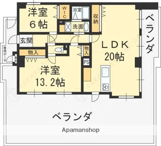 グランパティオ枚方【6階】の間取り