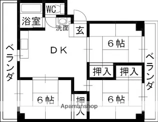 さつき丘コーポラス【1階】の間取り