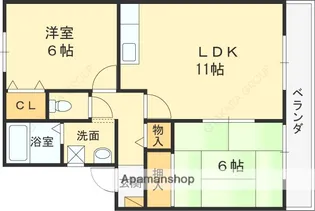 レジュールメゾン喜多【2階】の間取り
