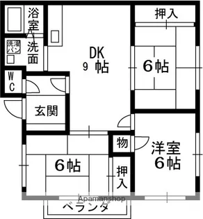 カルチェ東香里【103号室】の間取り