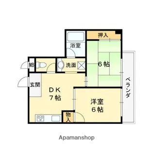 パレ東中振【5階】の間取り