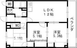 グローバルK【3階】の間取り