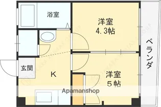 M'プラザ津田駅前七番館【2階】の間取り