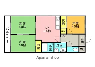 大阪府高槻市栄町1丁目【マンション】の間取り